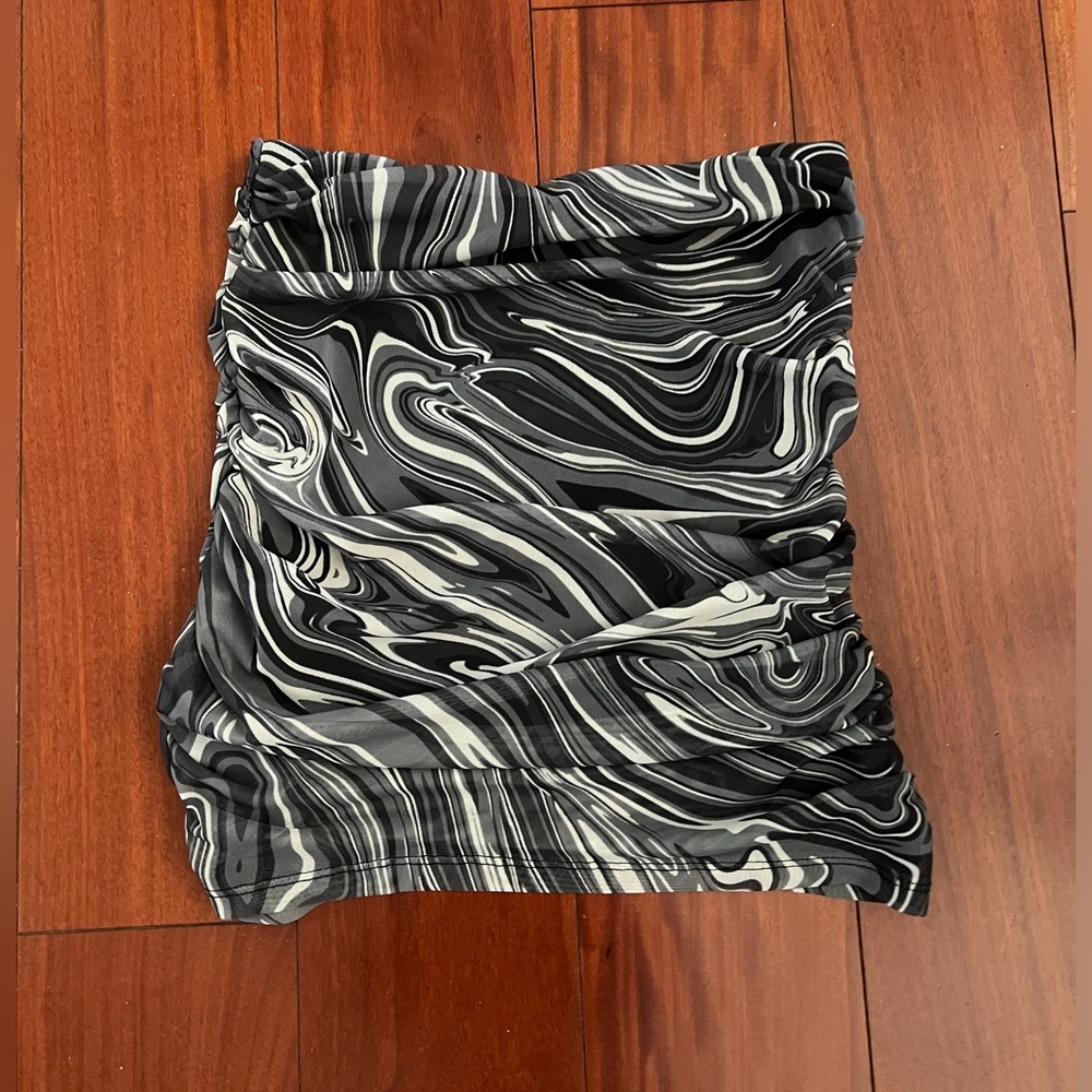 Marble Mini Skirt with mesh details!